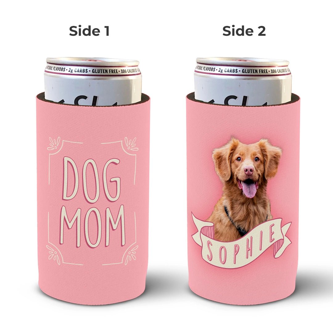 Custom pet photo slim can cooler - Pet Heads