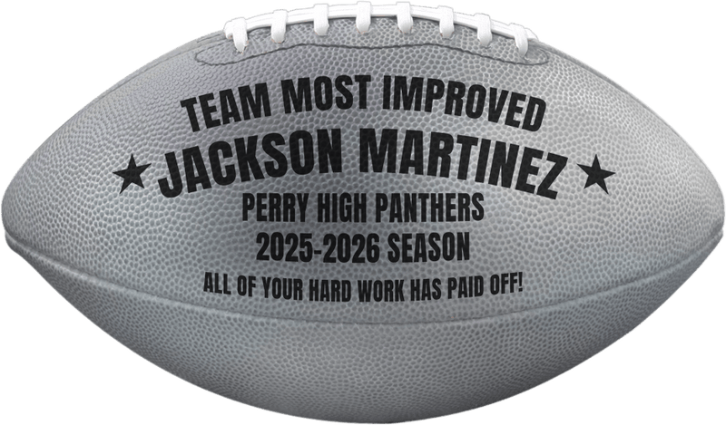 Custom Silver Football – Personalized Award for Players, Coaches & Milestones