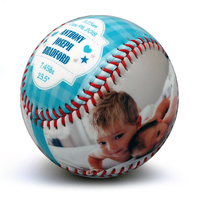 Personalized best picture baseball  birth announcement gifts