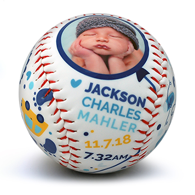 Best photo sports customized softball birth announcement gift