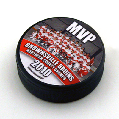 Personalized hockey puck championship playoffs division win awards gifts