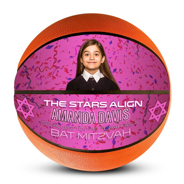 Best photo sports customized bat mitzvah basketball gift for athlete