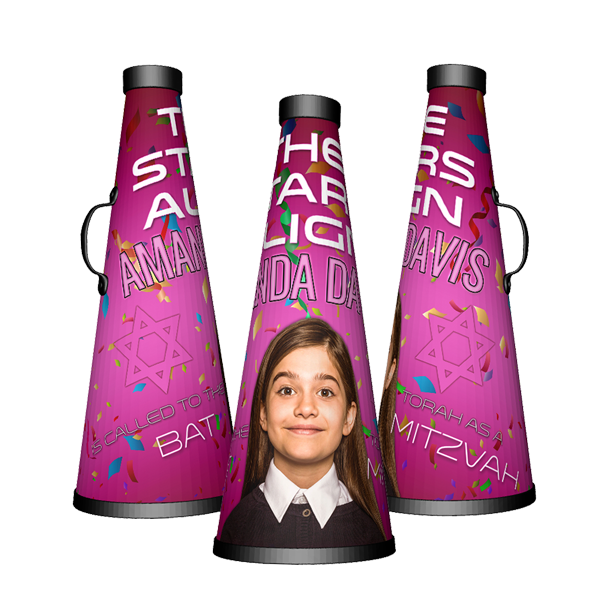 Best custom cheerleading megaphones bat mitzvah athlete sports fan party favor