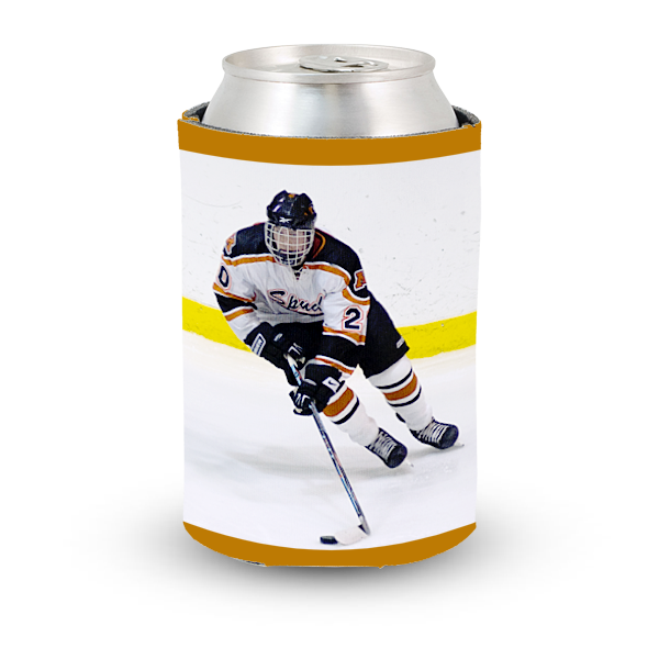 Personalized senior team hockey puck koozie gift ideas 