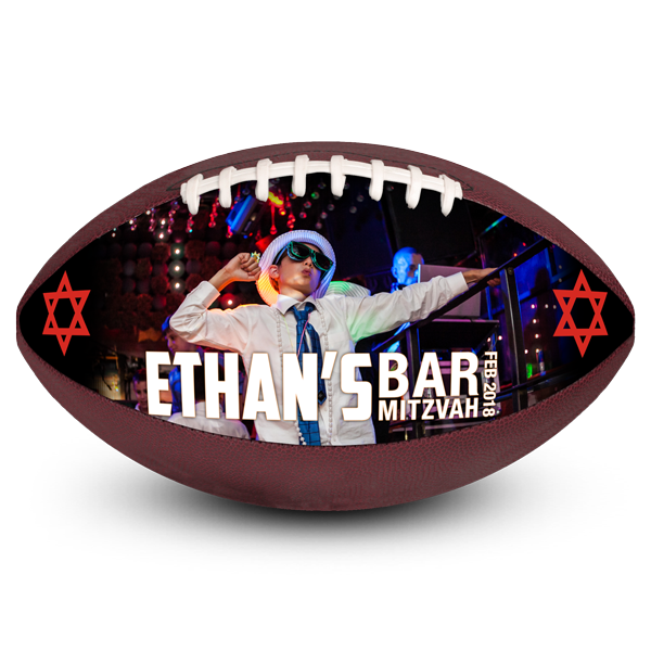 Best photo sports personalized football bar mitzvah athlete sports fan party favor