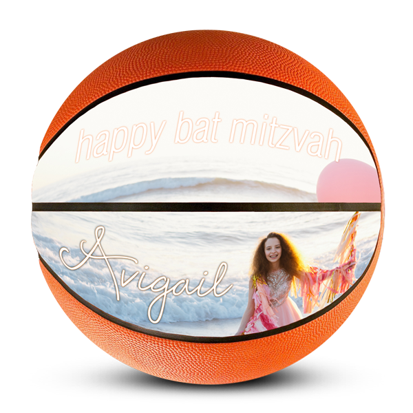 Best photo sports personalized basketball bat mitzvah gift for fan