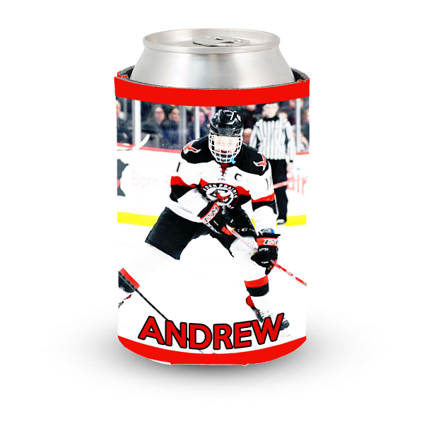Personal picture perfect hockey puck koozie gift