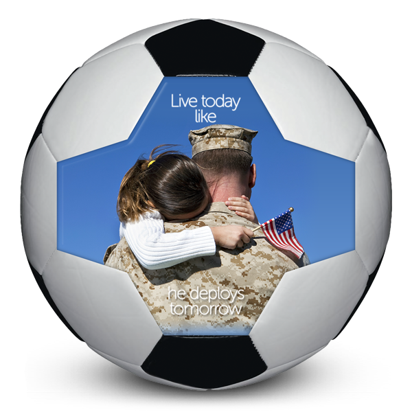 Customised Picture Perfect Soccerball to Honor our Military gift idea