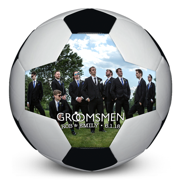 Custom soccer ball groomsmen gift for fan