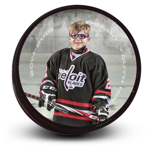 Customized best picture hockey puck for season opening games