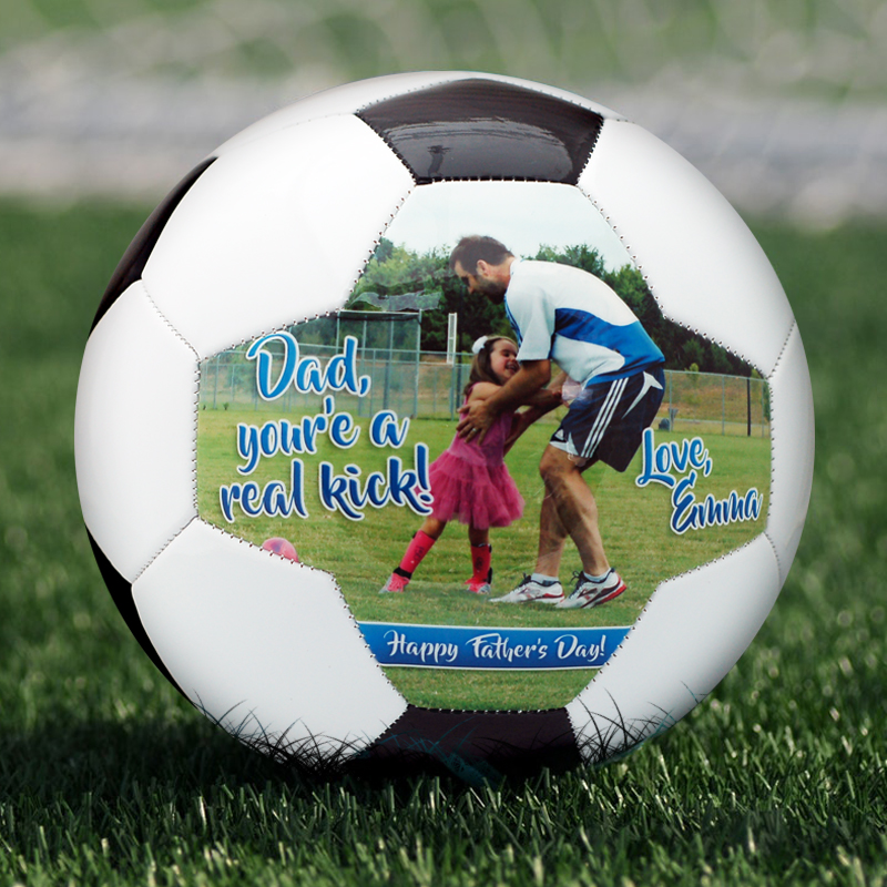 Custom picture perfect soccerball fathers day gifts