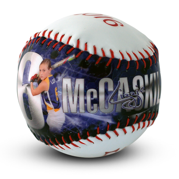 Personalized softball for player present