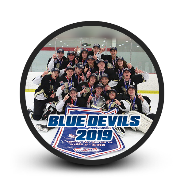 Personal picture perfect hockey puck gift for senior team
