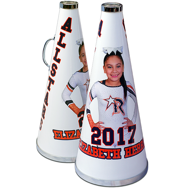 Custom senior team cheerleading megaphone gift ideas for adding pictures