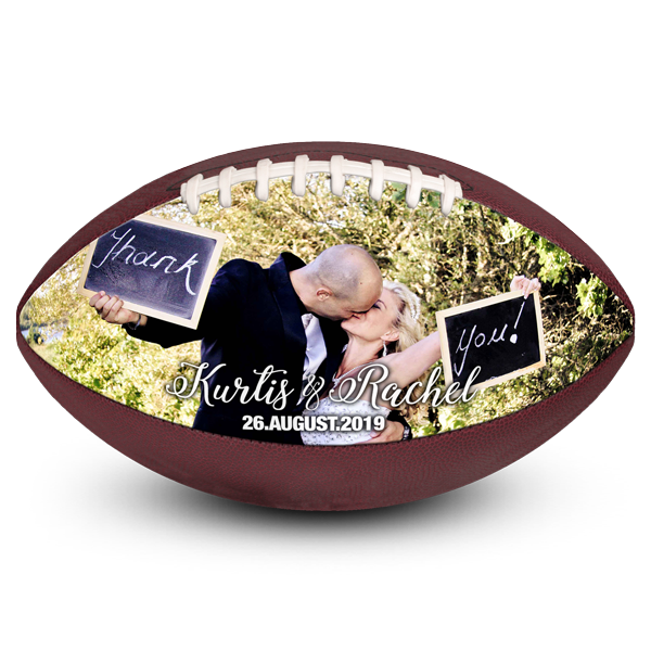 Personalized best picture footballs wedding favors gift idea