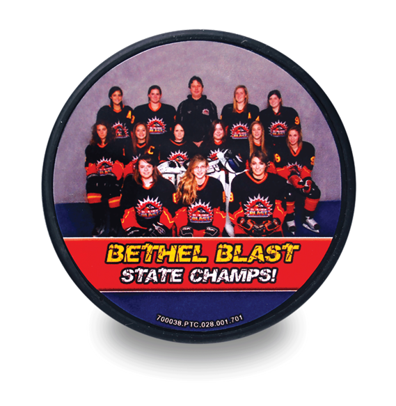 Personalized best picture hockey puck bar mitzvah athlete sports fan party favor