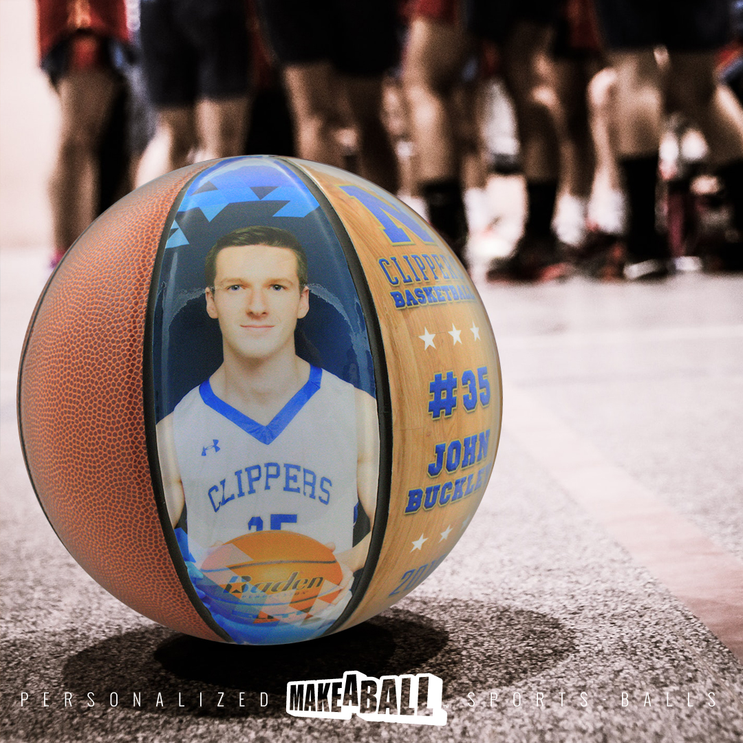 Custom photo basketball for senior night gift, graduation, player