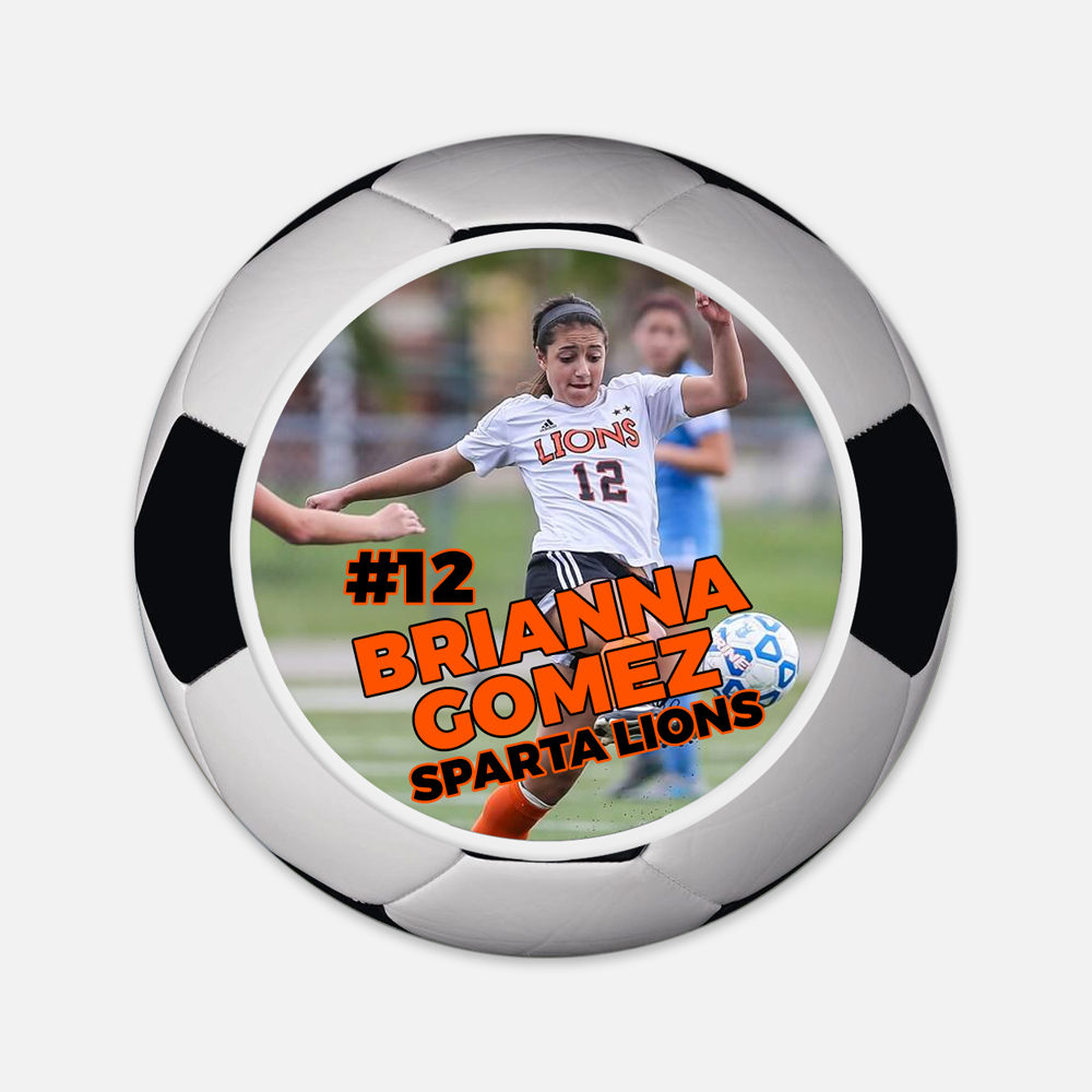 Custom senior night soccerball magnet