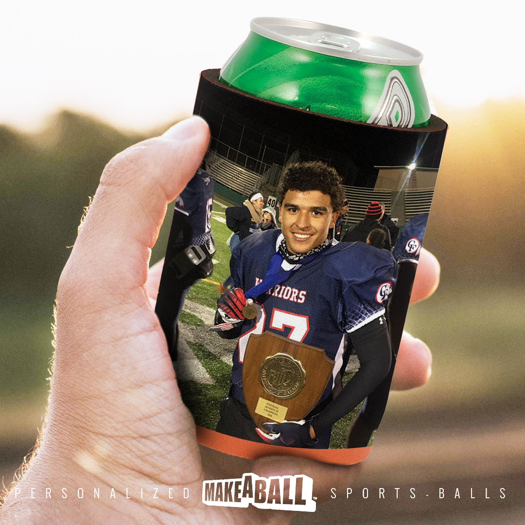 Picture Senior Night Football Koozie Party Favor