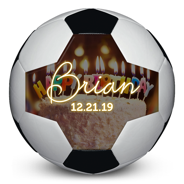 Custom personalised picture perfect soccerball birthday gift ideas