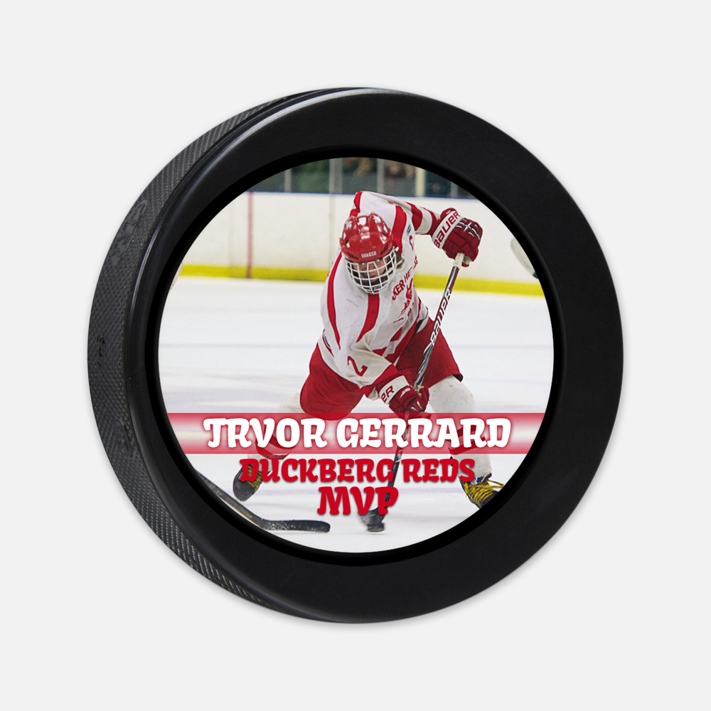 Personalized sports create hockey puck magnet gift ideas