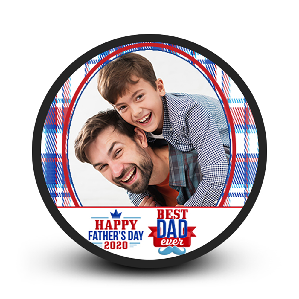 Personal picture perfect hockey puck gift for dad