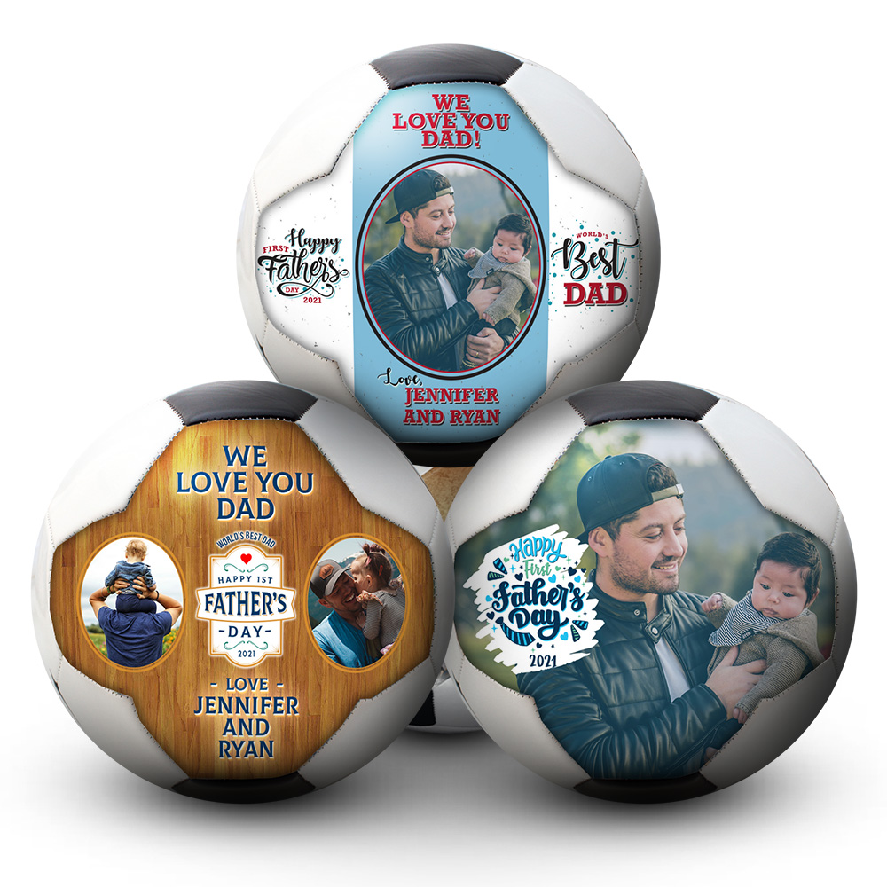 Personalised bat mitzvah favors soccerball for dad on fathers day