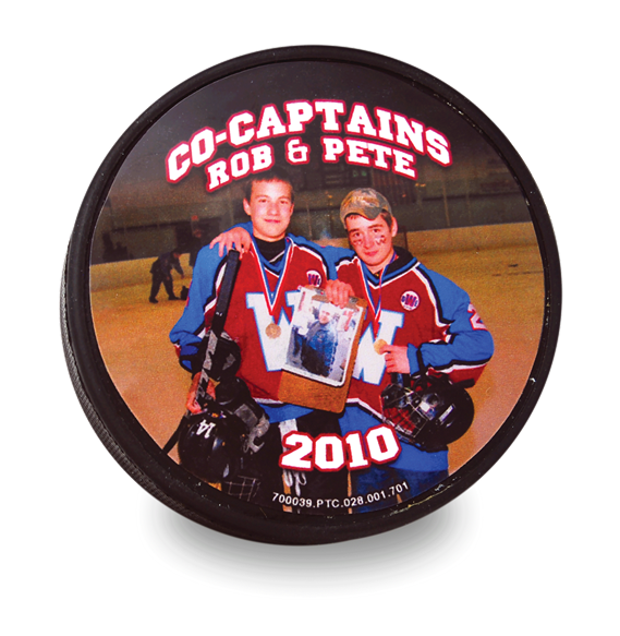 Holiday personalize hockey puck gift idea