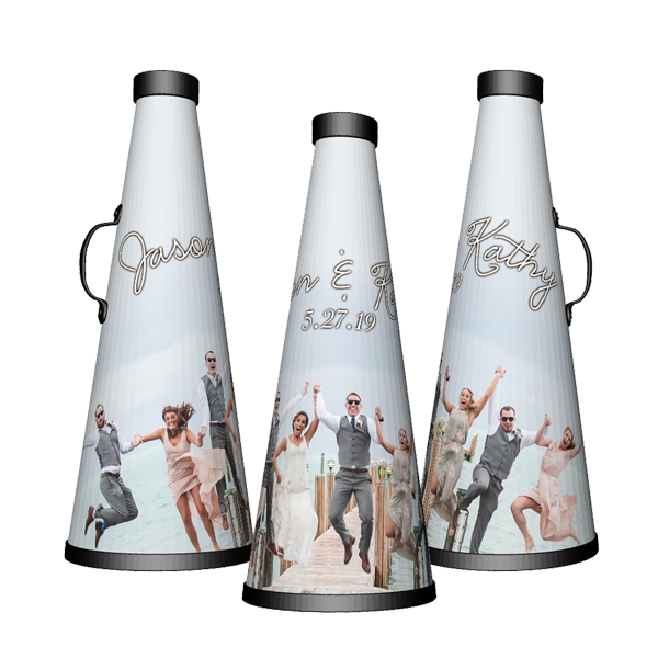 Personalised sports ball cheerleading megaphone wedding party favor ideas